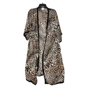 LuLaRoe Leopard Cheetah Chloe Boho Overlay Black Lace Animal Print, Size Medium